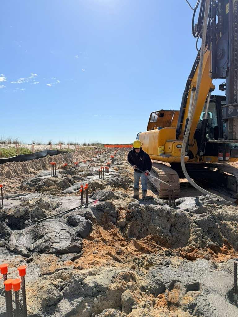 Auger cast piles installed on a Florida site