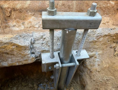 Helical pile bracket detail